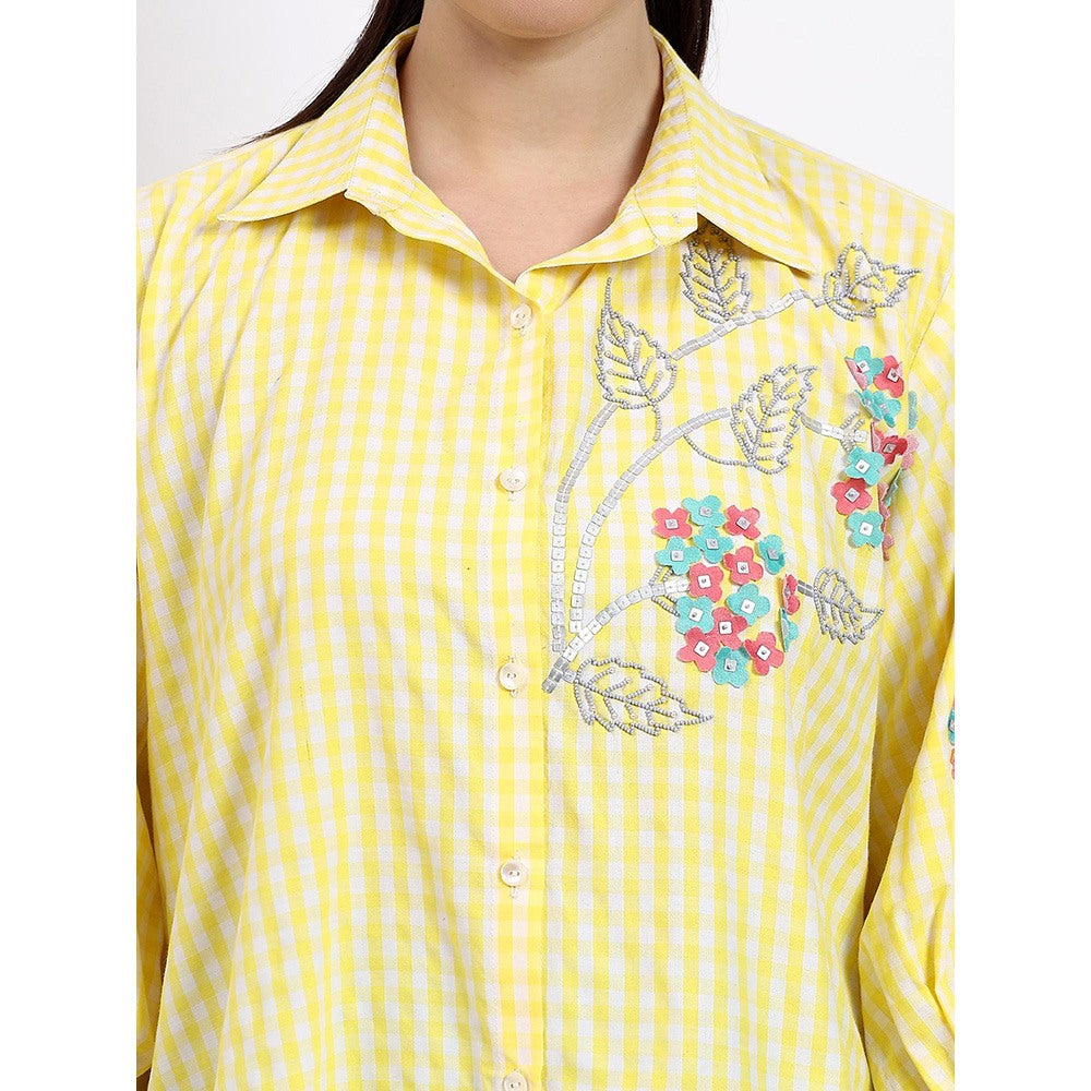 GAGAN VOHRA Womens Embroidered Yellow Shirt