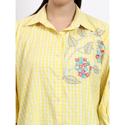 GAGAN VOHRA Womens Embroidered Yellow Shirt