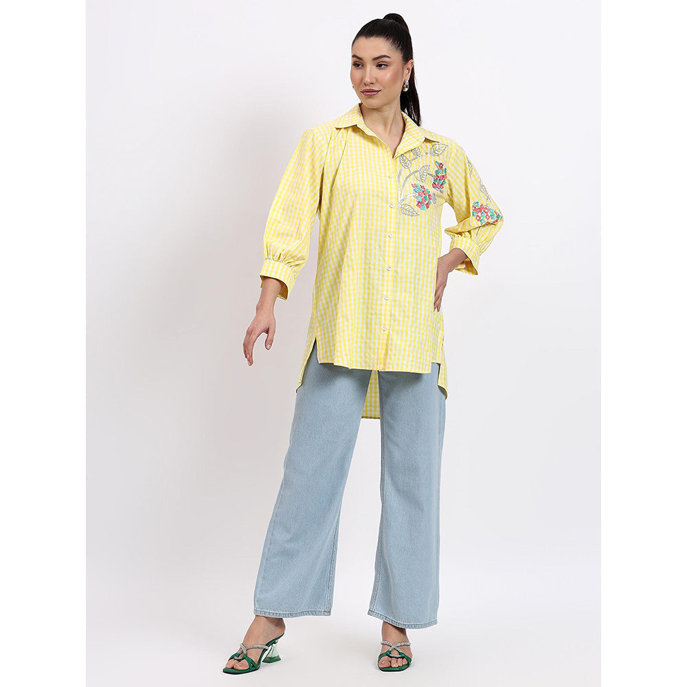 GAGAN VOHRA Womens Embroidered Yellow Shirt