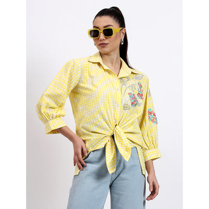 GAGAN VOHRA Womens Embroidered Yellow Shirt