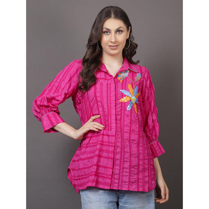 GAGAN VOHRA Womens Embroidered Pink Shirt