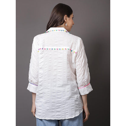 GAGAN VOHRA Womens Sequined White Shirt