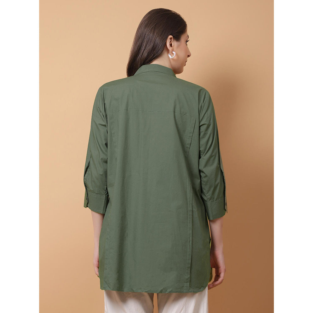 GAGAN VOHRA Womens Sequined Olive Shirt