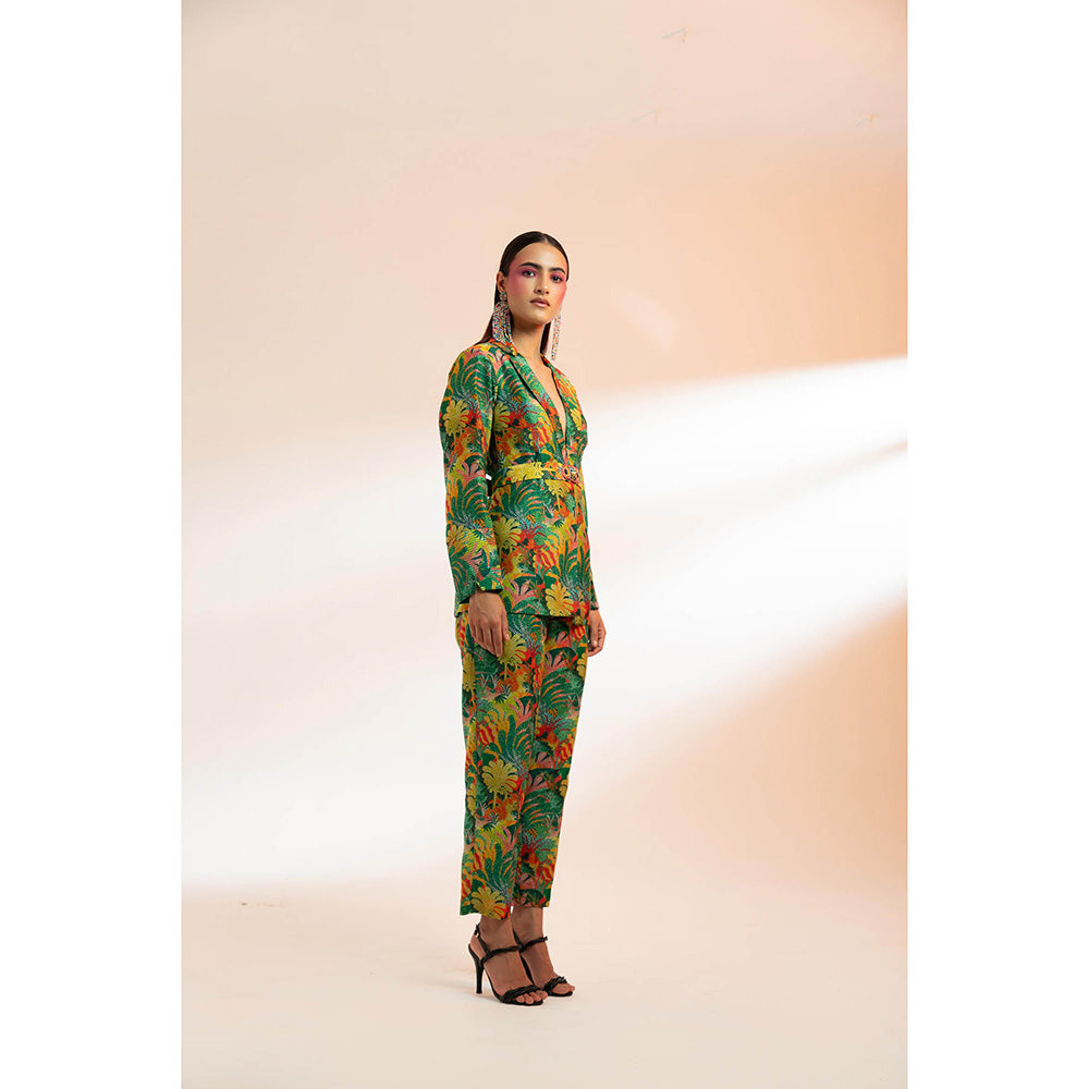 Gazab By Miku Kumar Green The Tuileries Garden Paris Co-Ord (Set of 3)