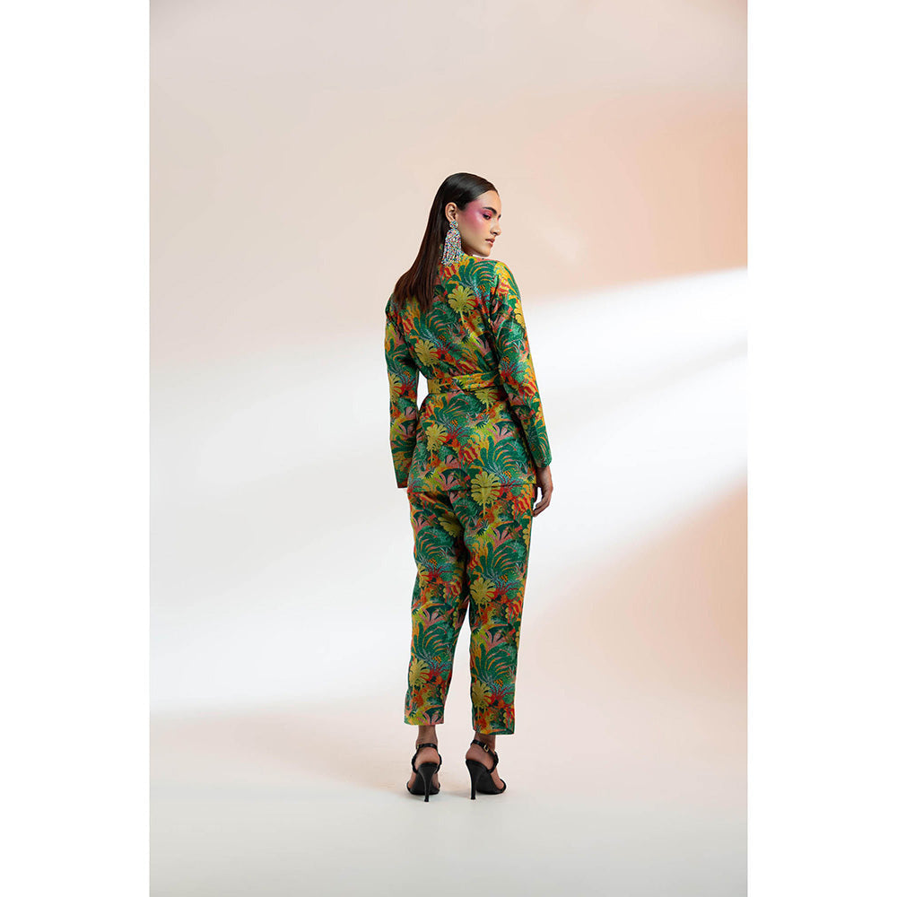 Gazab By Miku Kumar Green The Tuileries Garden Paris Co-Ord (Set of 3)