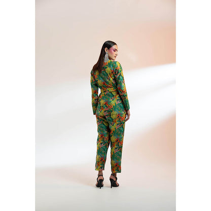 Gazab By Miku Kumar Green The Tuileries Garden Paris Co-Ord (Set of 3)