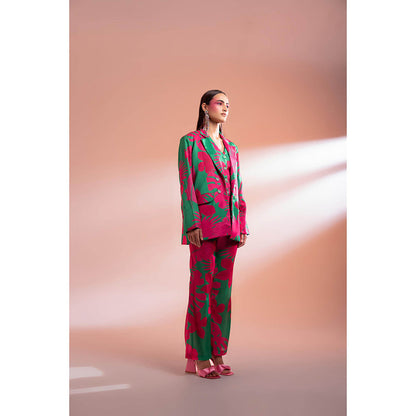 Gazab By Miku Kumar Pink Louvre Love Paris Co-Ord (Set of 2)