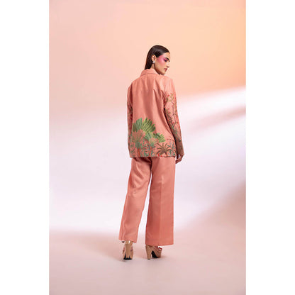 Gazab By Miku Kumar Peach La Touquet Paris Co-Ord (Set of 2)