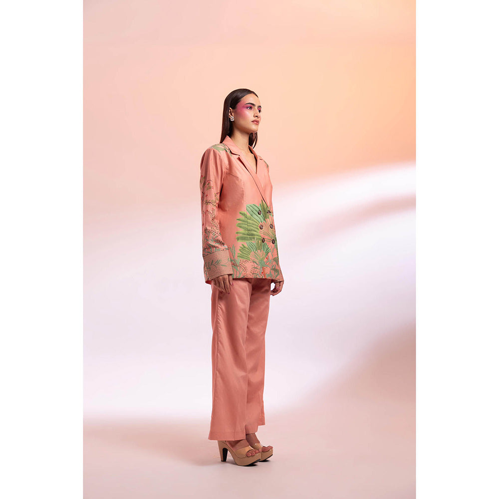 Gazab By Miku Kumar Peach La Touquet Paris Co-Ord (Set of 2)