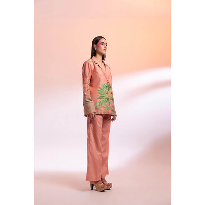 Gazab By Miku Kumar Peach La Touquet Paris Co-Ord (Set of 2)