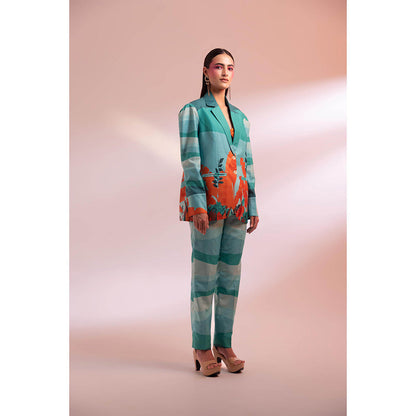 Gazab By Miku Kumar Green The Croton Paris Co-Ord (Set of 3)