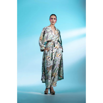 Gazab By Miku Kumar White Montmartre Magic Paris Co-Ord (Set of 3)