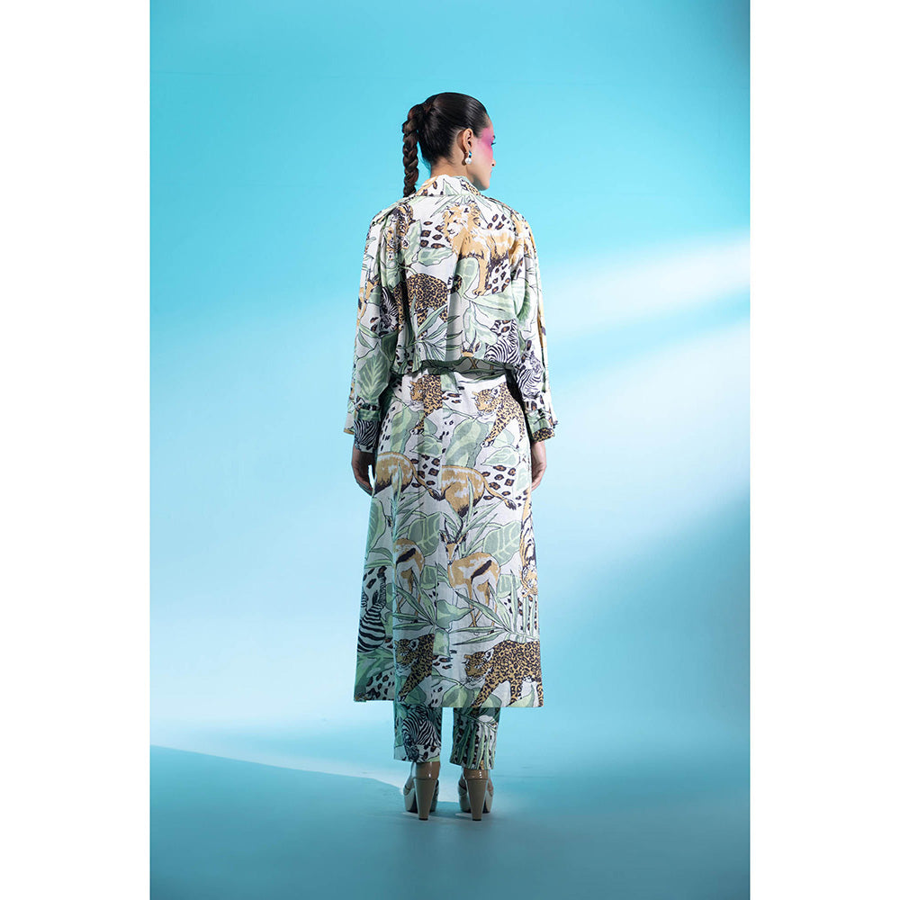 Gazab By Miku Kumar White Montmartre Magic Paris Co-Ord (Set of 3)