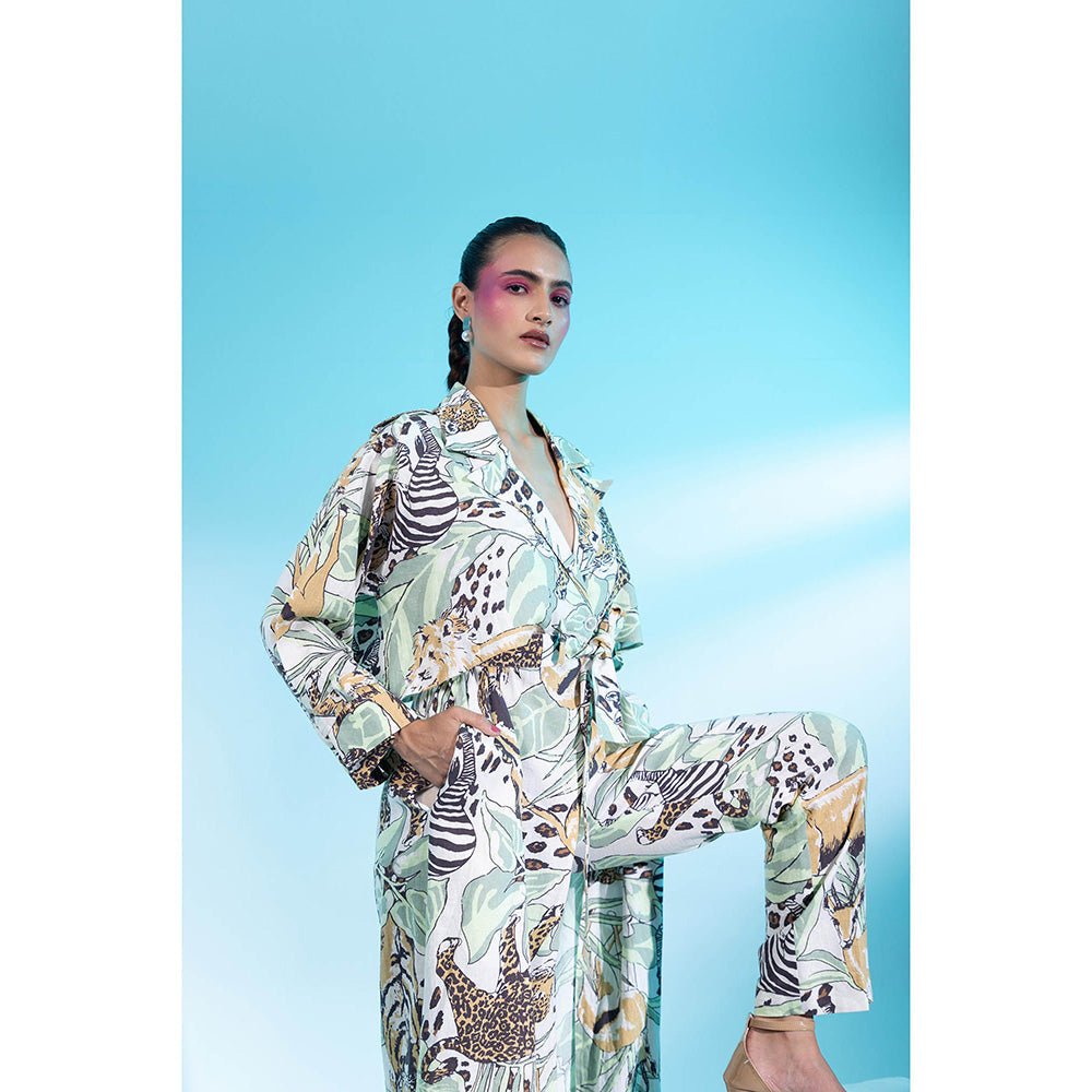 Gazab By Miku Kumar White Montmartre Magic Paris Co-Ord (Set of 3)