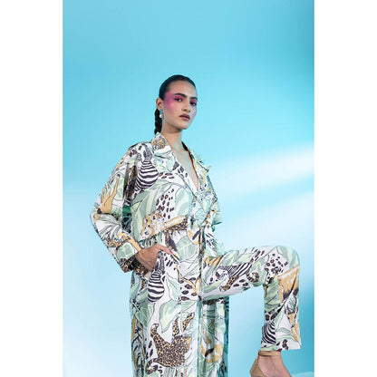 Gazab By Miku Kumar White Montmartre Magic Paris Co-Ord (Set of 3)