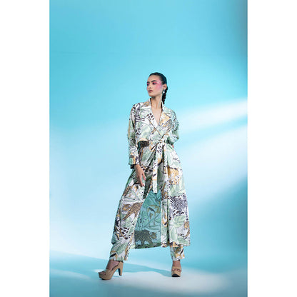 Gazab By Miku Kumar White Montmartre Magic Paris Co-Ord (Set of 3)