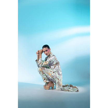 Gazab By Miku Kumar White Montmartre Magic Paris Co-Ord (Set of 3)