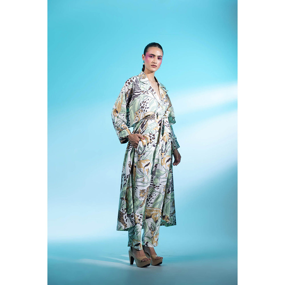 Gazab By Miku Kumar White Montmartre Magic Paris Co-Ord (Set of 3)