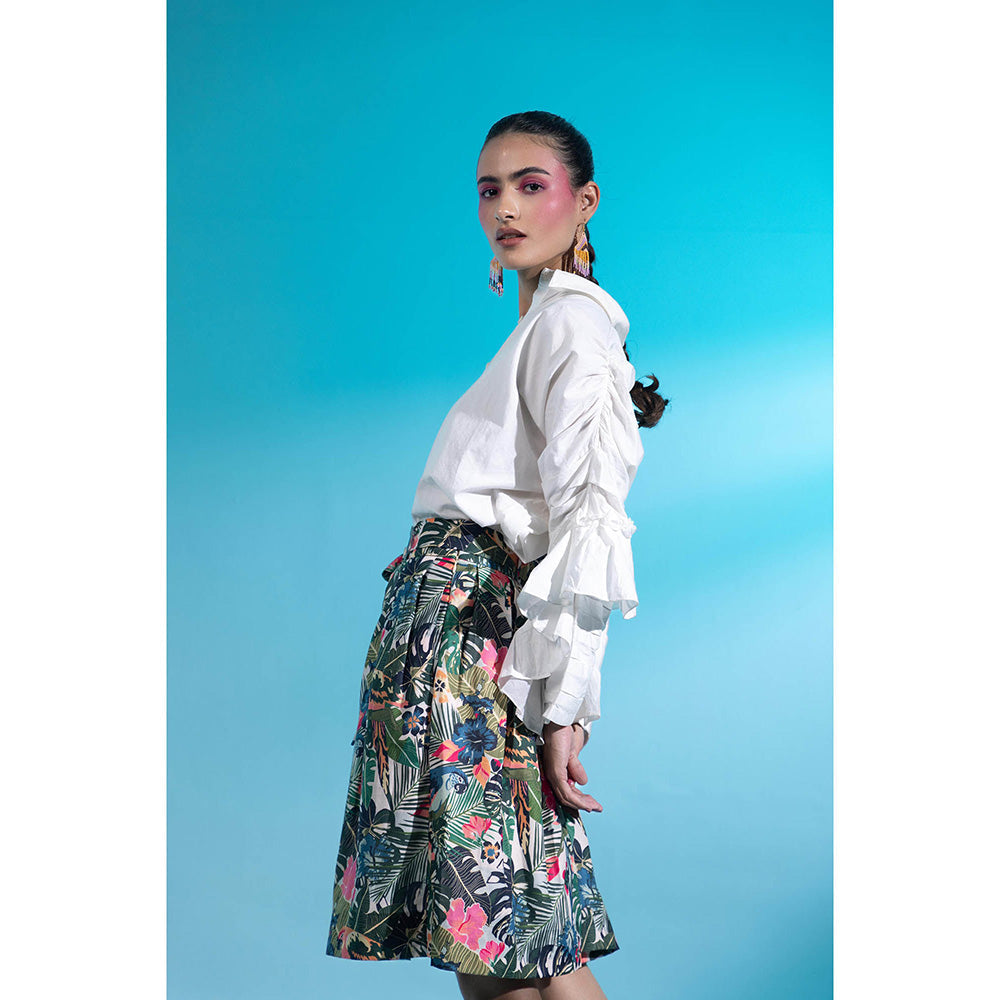 Gazab By Miku Kumar Multi-Colour Amour Paris Skirt with Shirt (Set of 2)