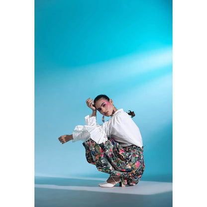 Gazab By Miku Kumar Multi-Colour Amour Paris Skirt with Shirt (Set of 2)