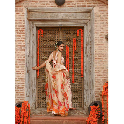 Gazab By Miku Kumar Pink Levi Cape with Skirt and Blouse (Set of 3)