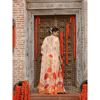 Gazab By Miku Kumar Pink Levi Cape with Skirt and Blouse (Set of 3)