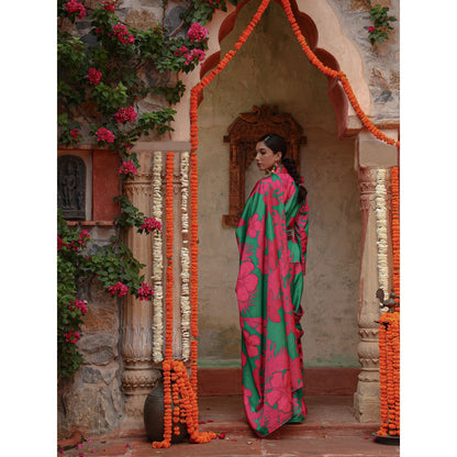 Gazab By Miku Kumar Multi-Colour Daizy Saree with Blazer and Belt