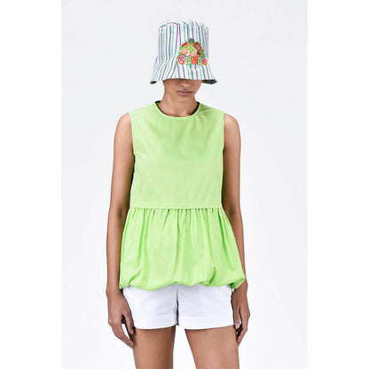 Genes Lecoanet Hemant Regular Fit Round Neck Top With Voluminous Hem