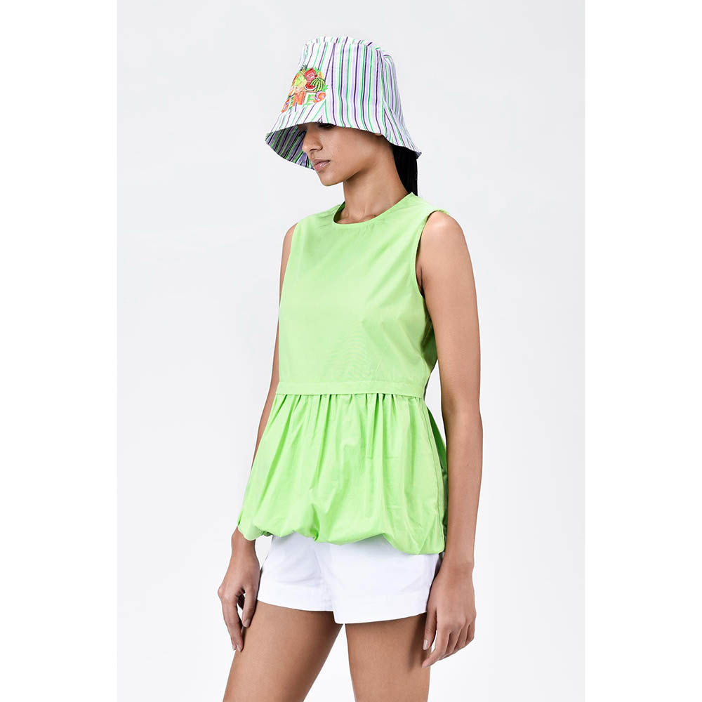 Genes Lecoanet Hemant Regular Fit Round Neck Top With Voluminous Hem