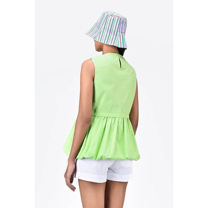 Genes Lecoanet Hemant Regular Fit Round Neck Top With Voluminous Hem