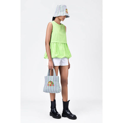 Genes Lecoanet Hemant Regular Fit Round Neck Top With Voluminous Hem