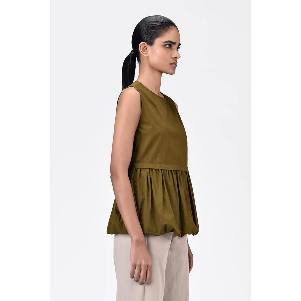 Genes Lecoanet Hemant Regular Fit Round Neck Top With Voluminous Hem