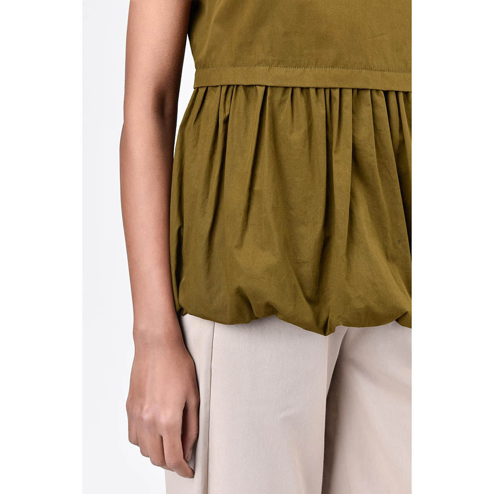 Genes Lecoanet Hemant Regular Fit Round Neck Top With Voluminous Hem