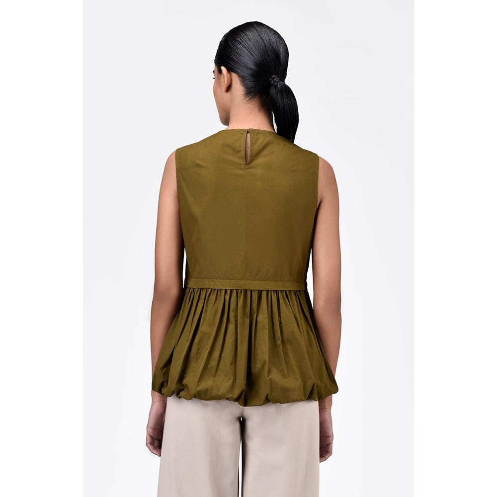Genes Lecoanet Hemant Regular Fit Round Neck Top With Voluminous Hem