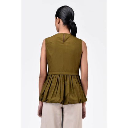 Genes Lecoanet Hemant Regular Fit Round Neck Top With Voluminous Hem