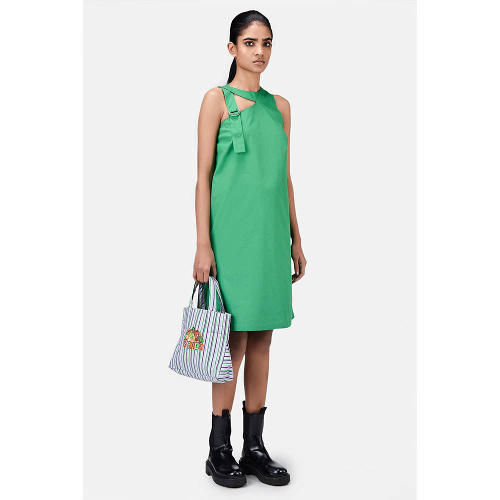 Genes Lecoanet Hemant A-Line Dress with Asymmetric Cross-Over Straps