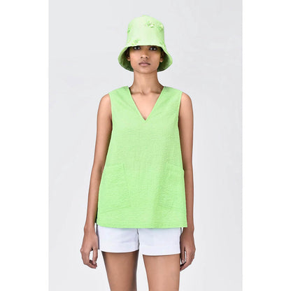 Genes Lecoanet Hemant A-Line Sleeveless Top with V-Neck