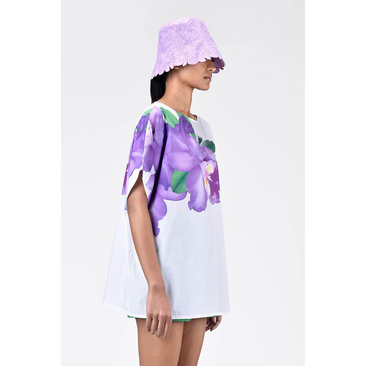 Genes Lecoanet Hemant Boat Neck Top With Floral Print