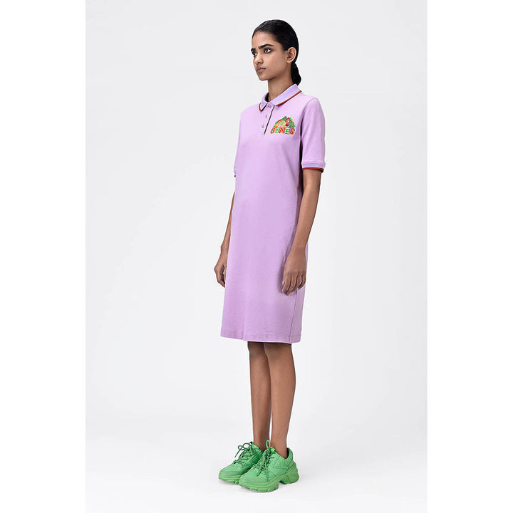 Genes Lecoanet Hemant Regular Fit Polo Dress With Fruit Basket Embroidery