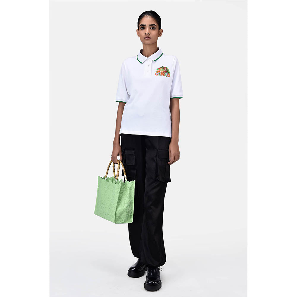 Genes Lecoanet Hemant Easy Fit Polo With Fruit Basket Embroidery Patch