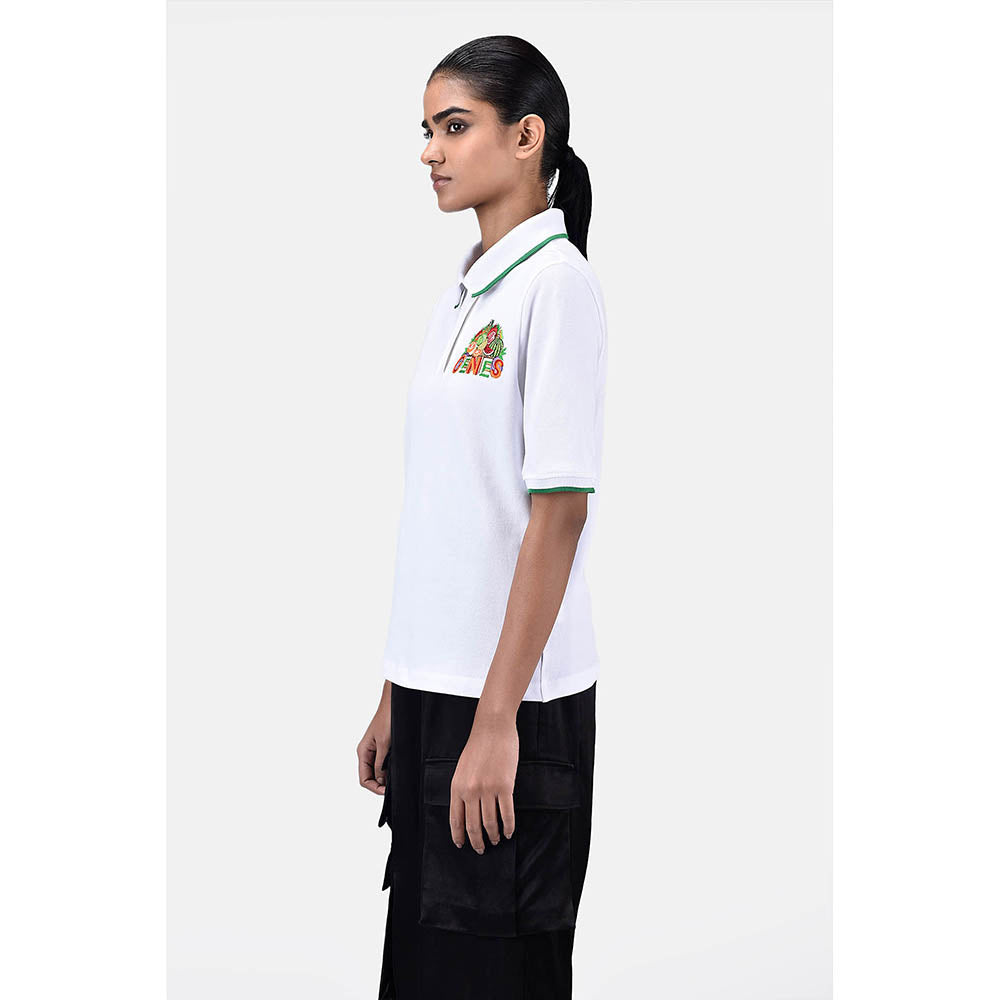 Genes Lecoanet Hemant Easy Fit Polo With Fruit Basket Embroidery Patch