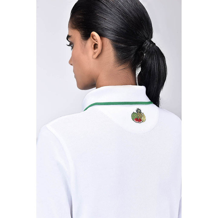 Genes Lecoanet Hemant Easy Fit Polo With Fruit Basket Embroidery Patch