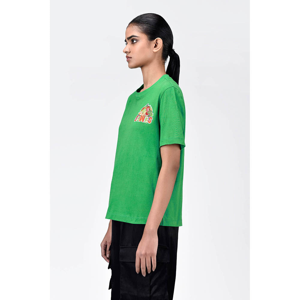 Genes Lecoanet Hemant Cotton T Shirt With Fruit Basket Embroidery