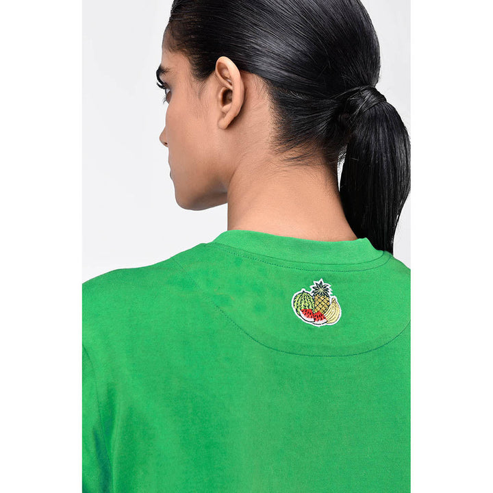 Genes Lecoanet Hemant Cotton T Shirt With Fruit Basket Embroidery