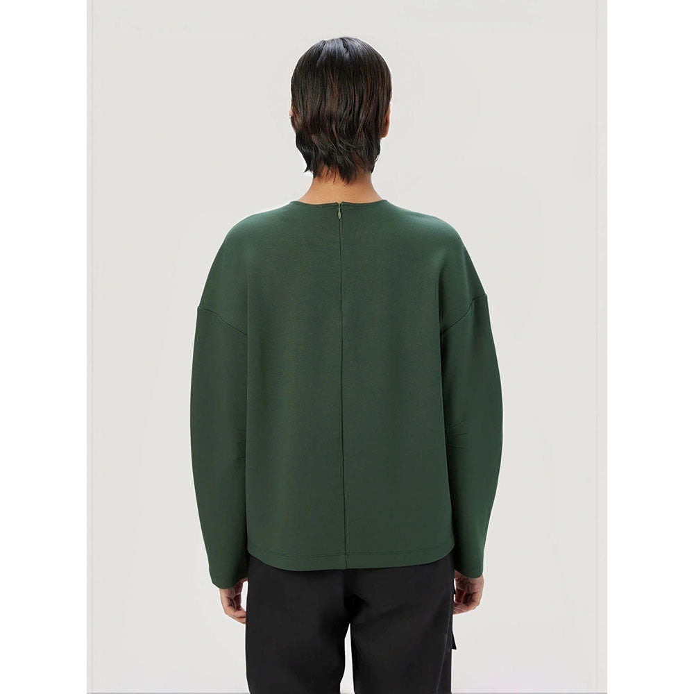 Genes Lecoanet Hemant Women Cotton Full Sleeves Printed Green Sweatshirt