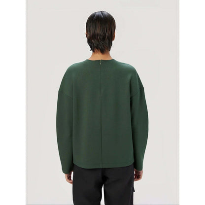 Genes Lecoanet Hemant Women Cotton Full Sleeves Printed Green Sweatshirt