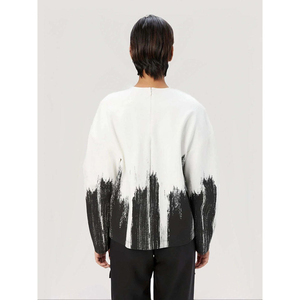 Genes Lecoanet Hemant Women White Cotton Printed White Sweatshirt