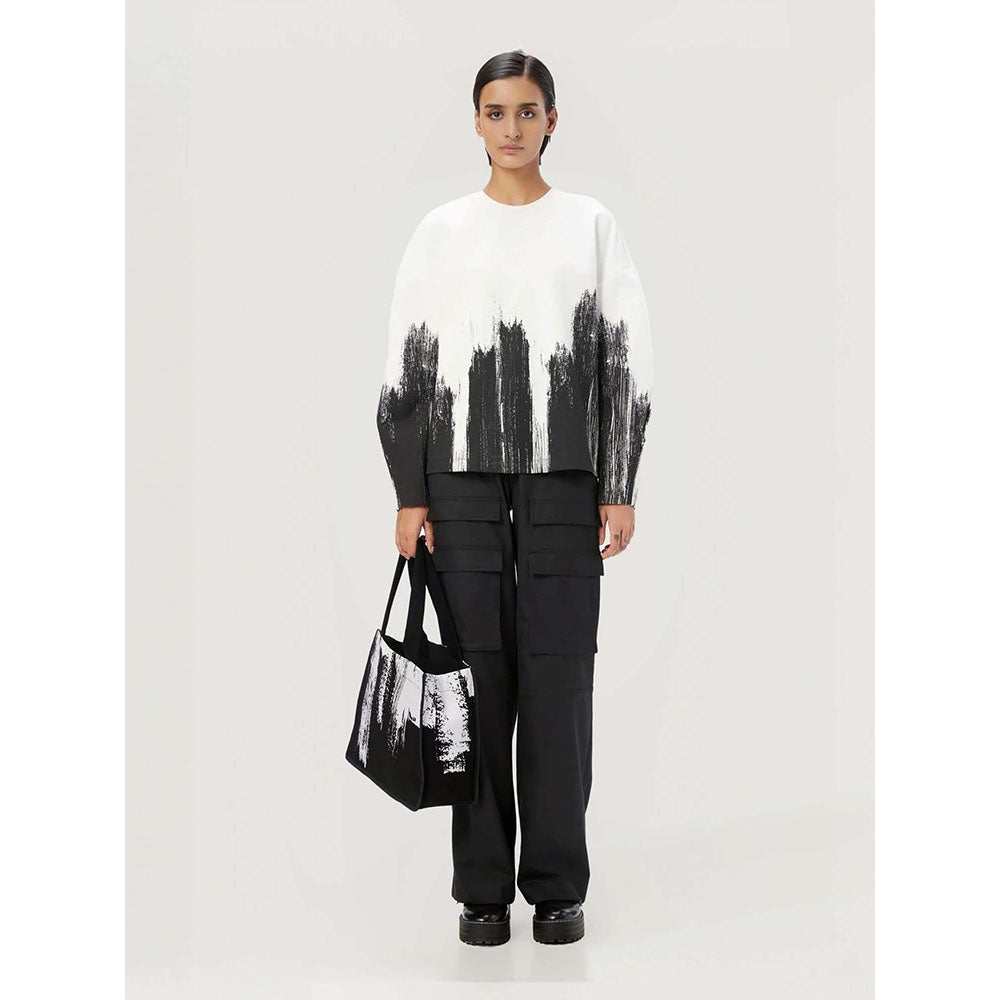 Genes Lecoanet Hemant Women White Cotton Printed White Sweatshirt