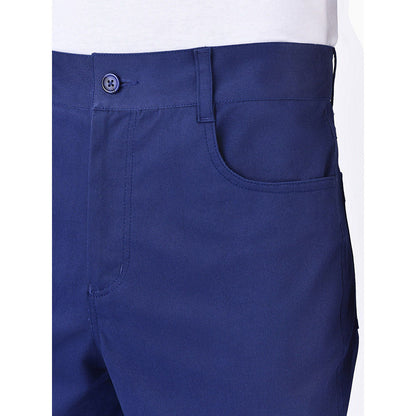 Genes Lecoanet Hemant Mens Navy Blue Cotton Regular Fit Trouser