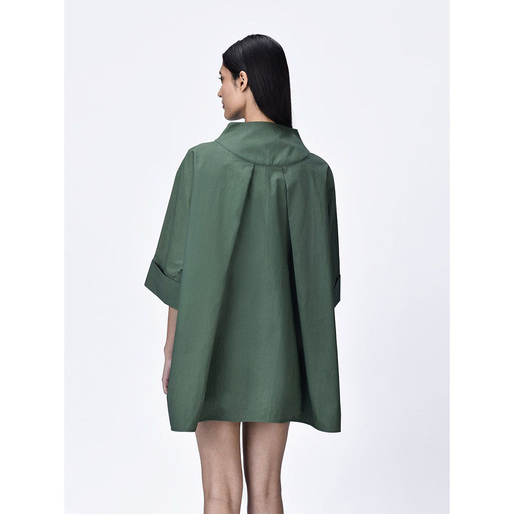 Genes Lecoanet Hemant Women Green Cotton Regular Fit Shirt